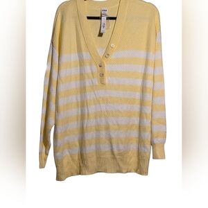 Victoria's Secret Pink Yellow and white Knit Top bnwt